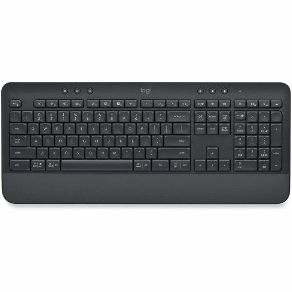 Logitech Signature K650 Comfort Full-Size Wireless Keyboard with Wrist Rest Bluetooth and Logi Bolt USB receiver Deep-Cushioned Keys Numpad Compatible with Window/Mac